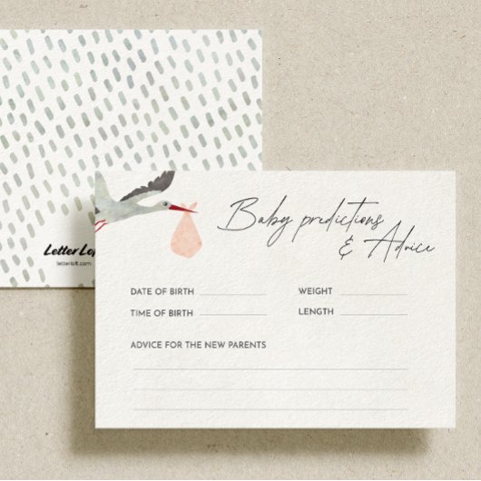 ピンクストークベビー予測とアドバイスゲーム エンクロージャーカード