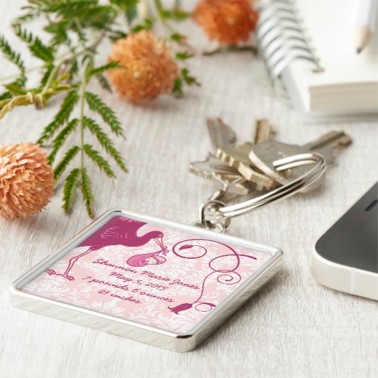 ピンクストーク女の子発表キーチェーン キーホルダー (側面)