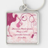 ピンクストーク女の子発表キーチェーン キーホルダー (正面)
