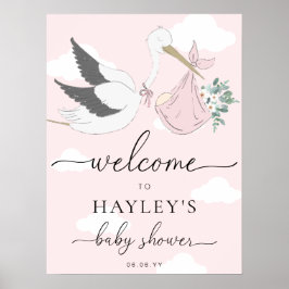 ピンクストーク赤ちゃんシャワーへようこそ ポスター