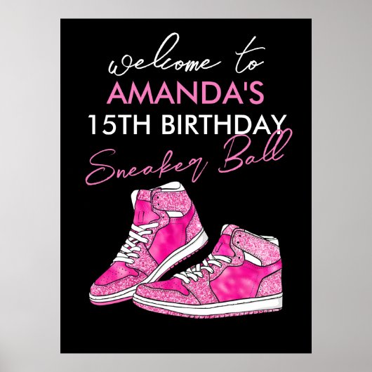 ピンクスニーカー誕生日へようこそ ポスター (正面)