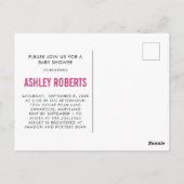 ピンクスニーカー赤ちゃんシャワー招待状はがき ポストカード (裏面)