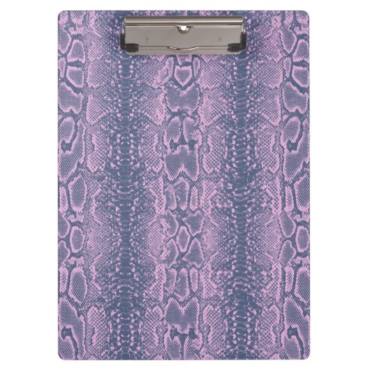 ピンクスネークスキンアニマルプリント クリップボード (正面)