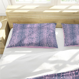 ピンクスネークスキンアニマルプリント 枕カバー