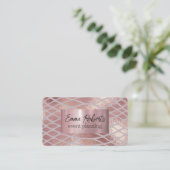 ピンクスネークスキン大理石クラシカル輝く 名刺 (スタンド正面)