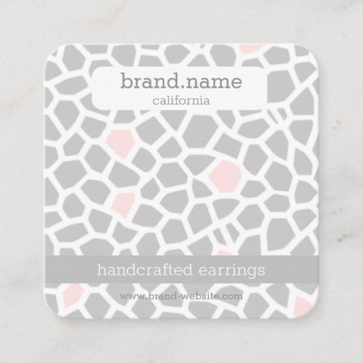 ピンクスネークスキン手作りジュエリーディスプレイホルダー スクエア名刺 (正面)