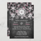 ピンクスノーイシャルボードスタイル結婚式招待状 招待状 (正面/裏面)