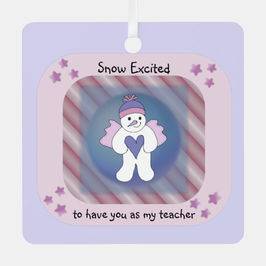 ピンクスノーエンジェル先生セラミックオーナメント メタルオーナメント (正面)