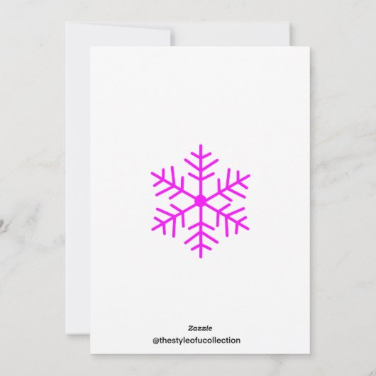 ピンクスノーダンサーホリデーカード シーズンカード (裏面)