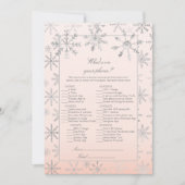 ピンクスノーフレークあなたの電話シャワーゲームに何が 招待状 (正面)