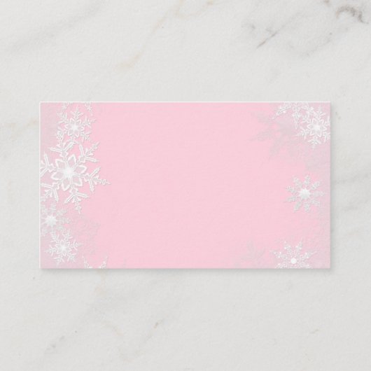 ピンクスノーフレークおむつラッフルチケット エンクロージャーカード (裏面)