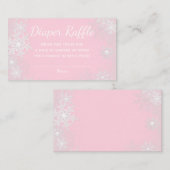 ピンクスノーフレークおむつラッフルチケット エンクロージャーカード (正面/裏面)