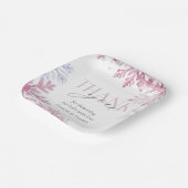 ピンクスノーフレークウィンターホリデー紙プレート ペーパープレート (傾斜あり)