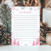 ピンクスノーフレークウィンター誕生日タイムカプセルカード サンキューカード