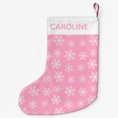 ピンクスノーフレーククリスマスストッキング スモールクリスマスストッキング (裏面)