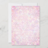 ピンクスノーフレーククリスマスホリデーパーティー 招待状 (裏面)