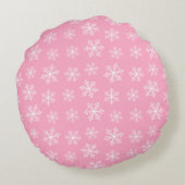 ピンクスノーフレーククリスマスラウンドピロー ラウンドクッション (裏面)