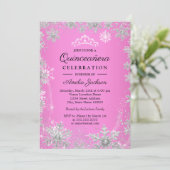 ピンクスノーフレークスウィンターワンダーランドキンセアニェラ 招待状 (スタンド正面)