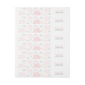 ピンクスノーフレークスベビーガールシャワーシルバーグリッター ラップアラウンドラベル (シート)