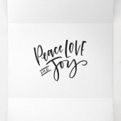 ピンクスノーフレークターコイズライムグリーングレー 三つ折りクリスマスカード (内部中)