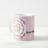 ピンクスノーフレークベビーガール コーヒーマグカップ (正面左)