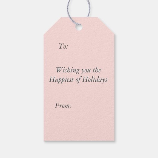 ピンクスノーフレークホリデークリスマスガールフェミニン ギフトタグ (裏面)