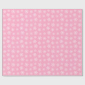 ピンクスノーフレークラップ紙 ラッピングペーパー (フラット)