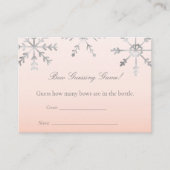 ピンクスノーフレーク推測伯爵ベビシャワーゲーム エンクロージャーカード (正面)