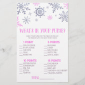 ピンクスノーフレーク財布の赤ちゃんシャワーゲームの中に何がある 便箋 (正面)