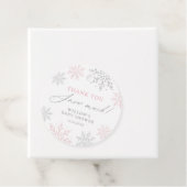 ピンクスノーフレーク赤ちゃんシャワーありがとうたくさん雪 フェイバータグ (インサイチュ)