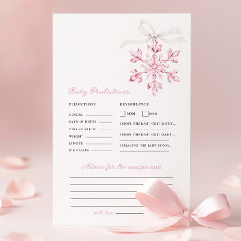 ピンクスノーフレーク赤ちゃんシャワー予測アドバイスゲーム