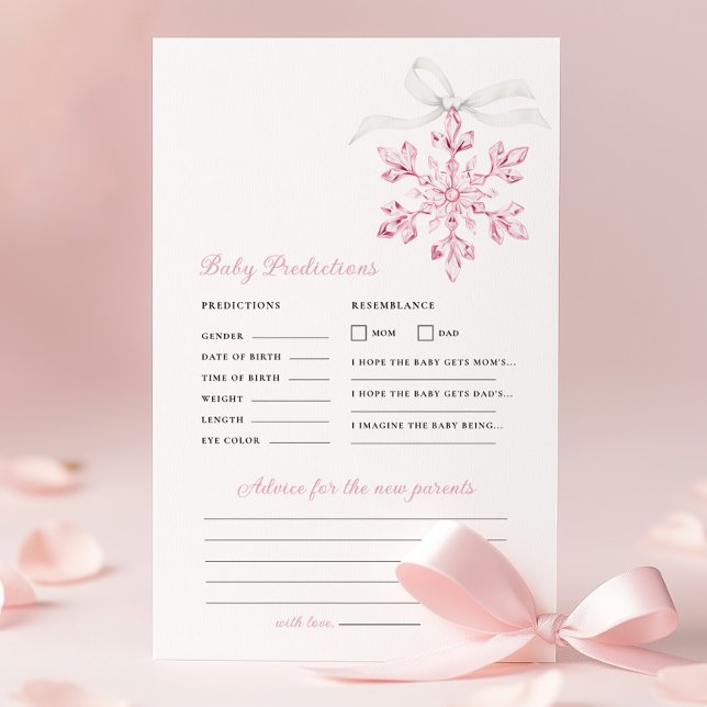 ピンクスノーフレーク赤ちゃんシャワー予測アドバイスゲーム (クリエイターアップロード済み)