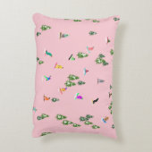 ピンクスノーボーダーズスノーボードイラストレーション アクセントクッション (裏面(縦))