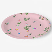 ピンクスノーボーダーズスノーボードイラストレーション ペーパープレート (アングル)