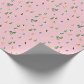 ピンクスノーボーダーズスノーボードイラストレーション ラッピングペーパー (角)