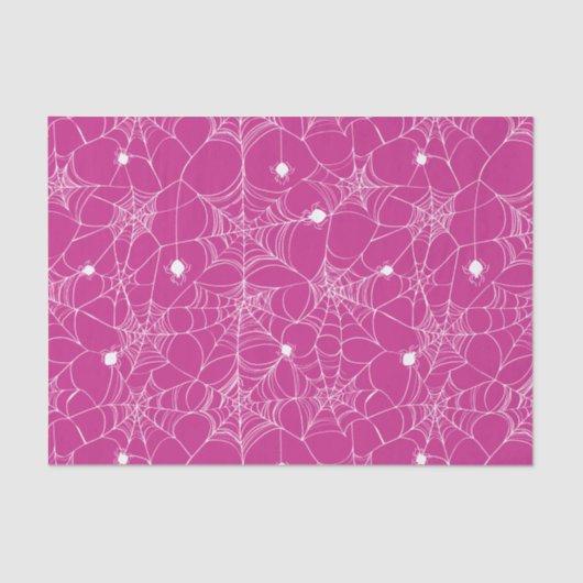 ピンクスパイダーウェブハロウィーンティッシュペーパー 薄葉紙 (正面)