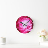 ピンクスパイラルピンホイール装飾用クッション ラウンド壁時計 (ホーム)
