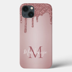 ピンクスパガーリーークルグリッタードリップスモノグラム iPhone 13ケース