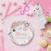 ピンクスパパーティーグラマーガールメイクアップ誕生日 ペーパープレート (パーティー)