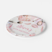 ピンクスパパーティーグラマーガールメイクアップ誕生日 ペーパープレート (アングル)