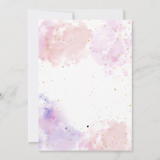 ピンクスパパーティーグラムガールメイクアップバースデーパーティー 招待状 (裏面)