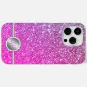 ピンクスパーキングギラギラモノグラムフォンケース Case-Mate iPhoneケース (裏面 (横))