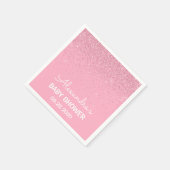 ピンクスパークガーリーリーグリッターベビーシャワー スタンダードカクテルナプキン (角)