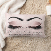 ピンクスパークグリッターメイクアップラッシュアイプリンセス ガーリー ランバークッション (ブランケット)