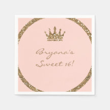 ピンクスパークリー金ゴールドグリッタースウィート16プリンセスクラウン