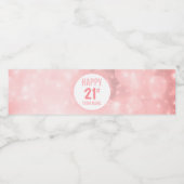 ピンクスパークリー21誕生日 ペットボトルラベル (シングルラベル)