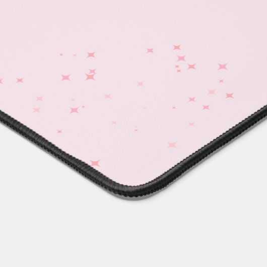 ピンクスパークルさくらんぼリボン デスクマット (コーナー)