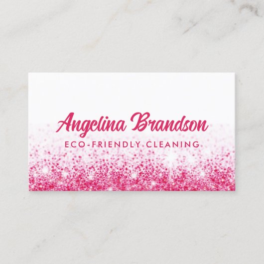 ピンクスパークルエコ清掃サービスハウスキーピング 名刺 (正面)