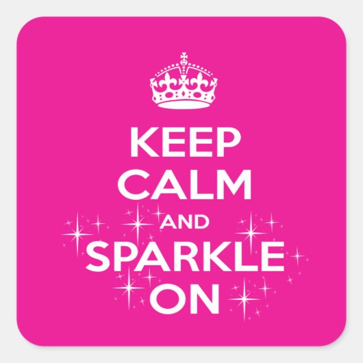 ピンクスパークルオンプリンセス/クイーン スクエアシール (正面)