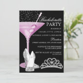 ピンクスパークルカクテルバチェロレッテ 招待状 (スタンド正面)